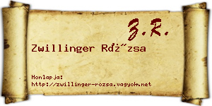 Zwillinger Rózsa névjegykártya